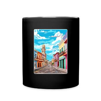 Salvador Brasilien Reise Poster Souvenir Farbe WPA - Tasse einfarbig - Schwarz - Vorne