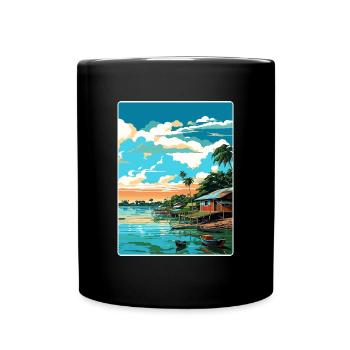 Manaus Brasilien Reise Poster Souvenir Malerei WPA - Tasse einfarbig - Schwarz - Vorne