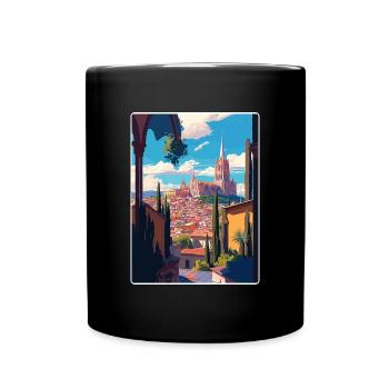 San Miguel Affiche de voyage Souvenir Carte Postale Peinture - Mug uni - noir - Devant