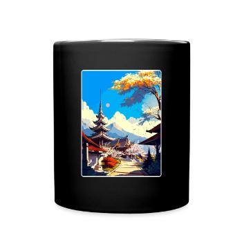 Chiang Mai Thailand Vintage Travel Poster Souvenir - Full Colour Mug - black - Front
