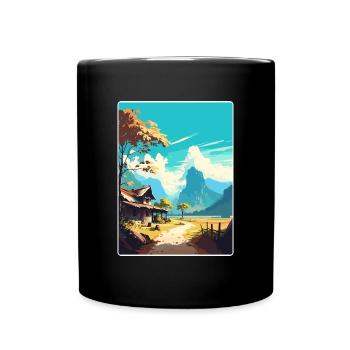 Pai Thailand Thailändische Inseln Reise Poster Farbe WPA - Tasse einfarbig - Schwarz - Vorne