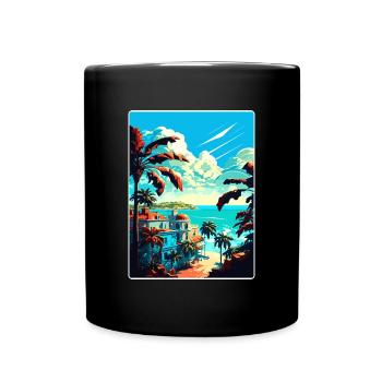 Kuba Karibik Reise Poster Souvenir Malerei WPA - Tasse einfarbig - Schwarz - Vorne