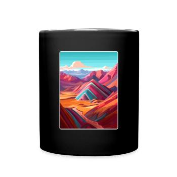 Regenbogenberg Peru Reiseposter Souvenir WPA - Tasse einfarbig - Schwarz - Vorne
