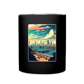 Bangkok Thailand Thai Reise Poster Souvenir WPA - Tasse einfarbig - Schwarz - Vorne