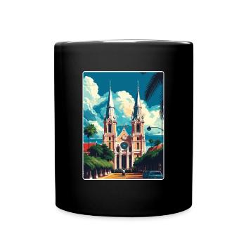 Ho Chi Minh Vietnam Vintage Reise Poster Souvenir - Tasse einfarbig - Schwarz - Vorne