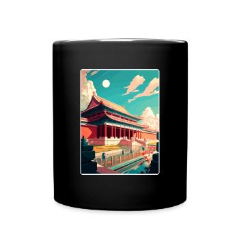 Forbidden China Travel Poster Souvenir Paint WPA - Full Colour Mug - black - Front