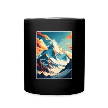 Mont Everest Chine Affiche de voyage vintage souvenir - Mug uni - noir - Devant