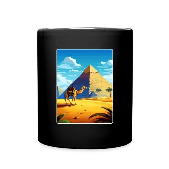 Kairo Ägypten Große Pyramiden Von Gizeh Reiseposter - Tasse einfarbig - Schwarz - Vorne