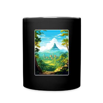Bali Indonésie Voyage Affiche Souvenir Peinture WPA - Mug uni - noir - Devant