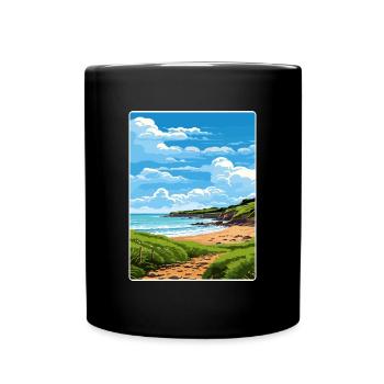 Cornouailles Aonb Voyage Affiche Peinture Souvenir WPA - Mug uni - noir - Devant
