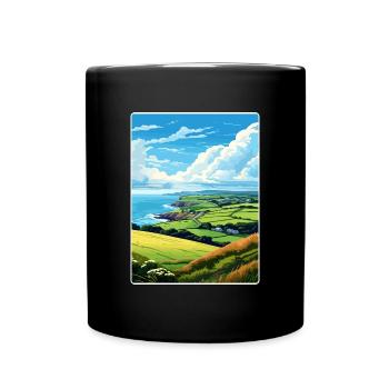 Cornouailles Aonb Voyage Affiche Peinture Souvenir WPA - Mug uni - noir - Devant
