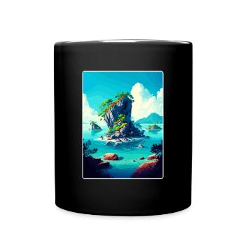 Bali Indonésie Voyage Affiche Souvenir Peinture WPA - Mug uni - noir - Devant