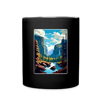 Parc national de la vallée de Yosemite, Californie Voyage - Mug uni - noir - Devant
