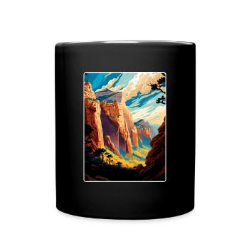 Zion National Park Angels Landing Arizona Travel - Full Colour Mug - black - Front