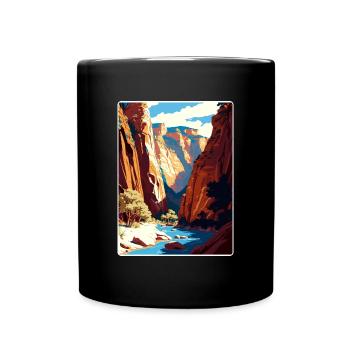 Zion National Park The Narrows Arizona Travel Card - Full Colour Mug - black - Front