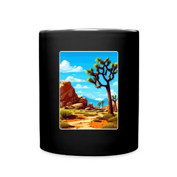 Joshua Tree Nationalpark Kalifornien Reiseposter - Tasse einfarbig - Schwarz - Vorne