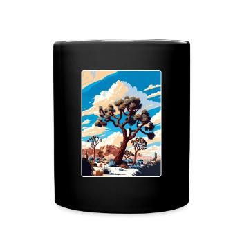 Joshua Tree Nationalpark Kalifornien Reiseposter - Tasse einfarbig - Schwarz - Vorne