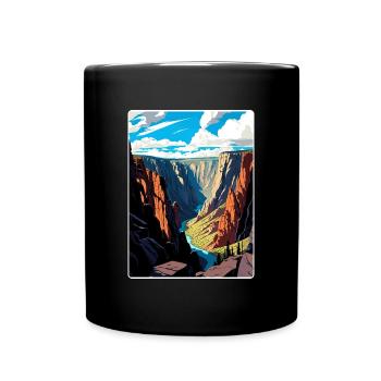 Black Canyon National Park Colorado Travel Poster - Full Colour Mug - black - Front