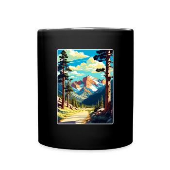 Carte de voyage du parc national des montagnes du Colorado - Mug uni - noir - Devant