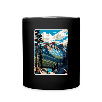 Rocky Mountain Nationalpark Colorado Travel Card - Tasse einfarbig - Schwarz - Vorne