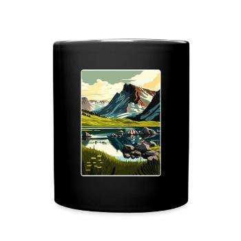 Sarek Nationalpark Schweden Schweden Reiseplakat - Tasse einfarbig - Schwarz - Vorne