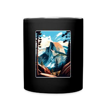 Yosemite Glacier Point Californie Affiche de voyage - Mug uni - noir - Devant