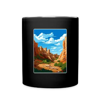 Mesa Verde Nationalpark Colorado Reiseposter - Tasse einfarbig - Schwarz - Vorne