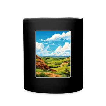 Theodore Roosevelt National Park Travel Poster WPA - Full Colour Mug - black - Front