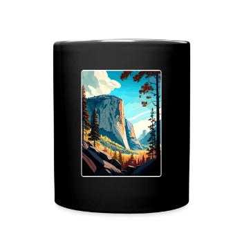 Yosemite El Capitan Kalifornien Reiseposter WPA - Tasse einfarbig - Schwarz - Vorne