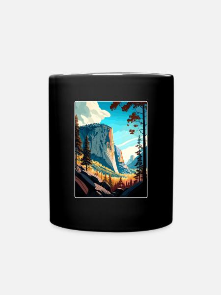 Yosemite El Capitan Californie Affiche de voyage WPA - Mug uni - noir