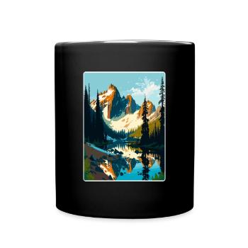 North Cascades National Park Reiseposterkarte - Tasse einfarbig - Schwarz - Vorne