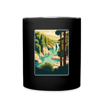 Parc national de Krka Croatie Chambre Voyage Affiche WPA - Mug uni - noir - Devant