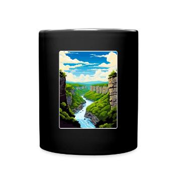 New River Gorge National Park Travel Poster WPA - Full Colour Mug - black - Front
