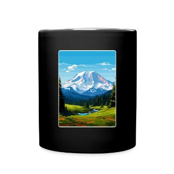 Mount Rainer New National Park Travel Poster WPA - Full Colour Mug - black - Front