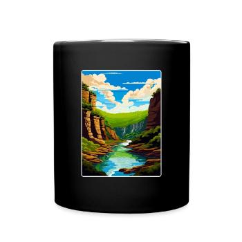 New River Gorge National Park Travel Poster WPA - Full Colour Mug - black - Front