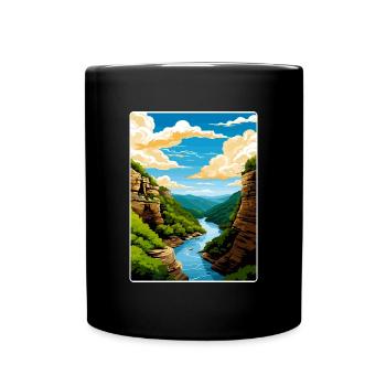 New River Gorge National Park Travel Poster WPA - Full Colour Mug - black - Front