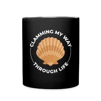 Muschelschalen Sammler Beachcomber Beach - Tasse einfarbig - Schwarz - Vorne