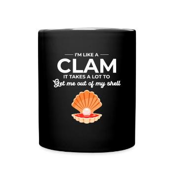 Clam Shell Seashells Collector Beachcomber Beach - Full Colour Mug - black - Front