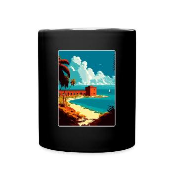Dry Tortugas National Park Travel Poster Souvenir - Full Colour Mug - black - Front