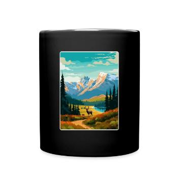 Parc national Banff Canada Affiche de voyage souvenir - Mug uni - noir - Devant