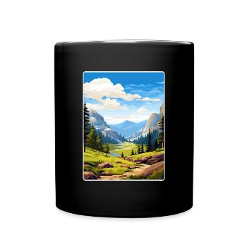 Kings Canyon National Park Travel Poster Souvenir - Full Colour Mug - black - Front