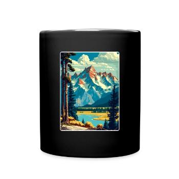 Affiche de voyage souvenir du parc national de Grand Teton - Mug uni - noir - Devant