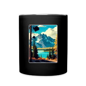 Affiche de voyage souvenir du parc national de Grand Teton - Mug uni - noir - Devant