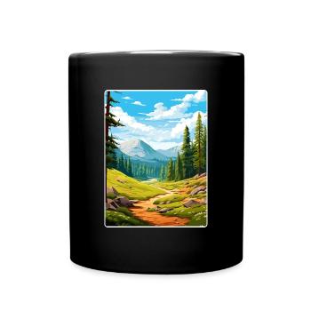 Kings Canyon National Park Travel Poster Souvenir - Full Colour Mug - black - Front