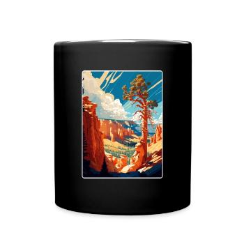 Affiche de voyage souvenir du parc national de Bryce Canyon - Mug uni - noir - Devant