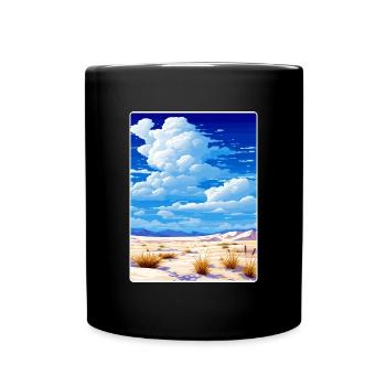 White Sands Nationalpark Reiseplakat Souvenir - Tasse einfarbig - Schwarz - Vorne