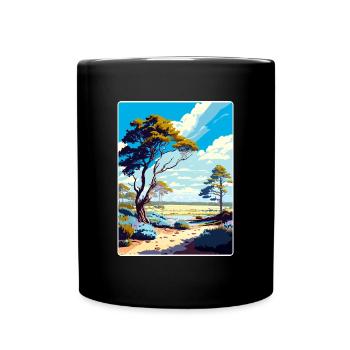 New Forest National Park Travel Poster Souvenir - Full Colour Mug - black - Front
