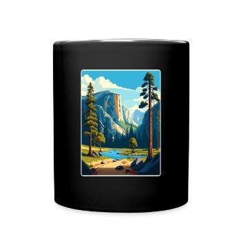 Parc national de Yosemite Affiche de voyage Souvenir WPA - Mug uni - noir - Devant