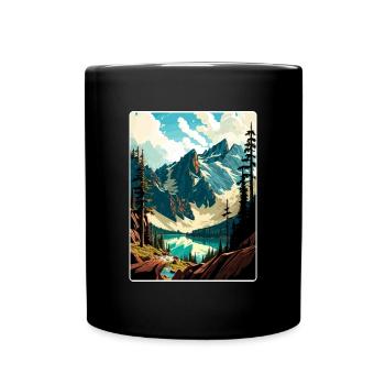 Carte d’affiche de voyage du parc national des North Cascades - Mug uni - noir - Devant