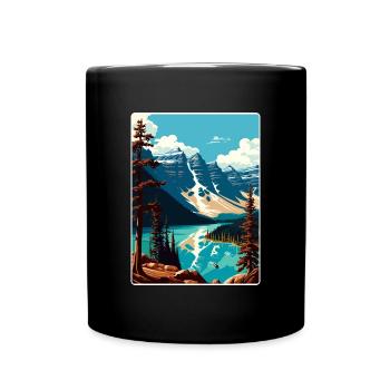 Parc national Banff Canada Affiche de voyage souvenir - Mug uni - noir - Devant
